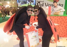 Dos mariquitas traviesas de la firma italiana VAL VENOSTA. Se mezclaron entre la multitud y repartieron numerosos regalos.