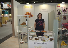 Maite Parra en el stand de Good Fig, donde todos los visitantes pudieron probar los higos de Extremadura