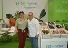 Julie Schack Petersen, co-founder de Nature Preserve, junto a David López Montalbán, comercial de Ecogroup