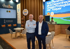 Rafael Perucho, gerente del Consell Regulador de la DOP Kaki de la Ribera del Xúquer, con Salvador Soriano, director de Exagro.