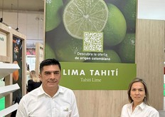 Celifruti (Colombia) con Juan Carlos Celis (Gerente comercial) y Viviana Merchan (Gerente administrativa), exportadores de lima Tahití
