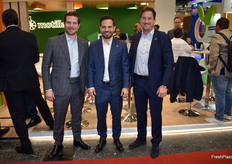 Javi, Juan y Rafa Motilla, en el stand de Juan Motilla.