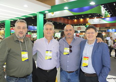 Julio Castillo de Boix, Ailton Perozzo y Adilson Perozzo de Pack Service, João Maria Leandro de Coopyfrutas (exportador de melones y sandías)