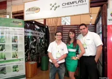 Juan Félix Moreira, Nadia Nivela y José Rivera de Chemplast