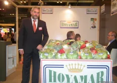 Domingo Llamas, presidente de HOYAMAR, promocinando sus verduras de Lorca (Murcia), con la lechuga como especialidad.