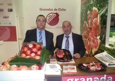 Personal directivo de Granadas de Elche, promocionando la variedad dulce y sin semillas MOLLAR, cultivada de septiembre a diciembre.