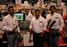 Uriel Roldán (izquierda), Edgar Tapia, David Tolano y Arturo Rodriguez (derecha), de Happy Produce, exportando pepinos a EE.UU.