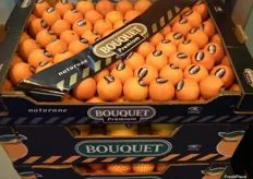 Cítricos de la marca Bouquet Premium expuestos en el stand de Anecoop.