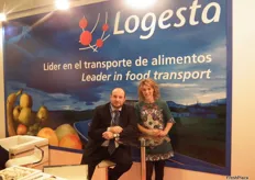 Stand de Logesta con su Director Comercial David Moreno y su Responsable de Marketing Iberia, Esther Román. En noviembre iniciarán un nuevo servicio de grupajes España-Polonia.