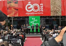 Inauguración oficial de Expoalimentaria 2013. Ollanta Humala, presidente de Perú, ha cortado la cinta.