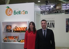 Stand de Frutas Beltrán en el pabellón de la Comunidad Valenciana. La empresa de Alzira se especializa en cítricos y kakis.