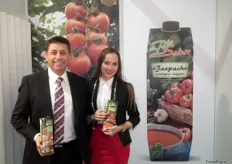 Francisco S. Belmonte, presidente de Biosabor, promocionando el gazpacho eológico y la nueva sopa de tomate ecológica dirigida al mercado alemán.