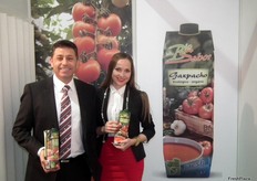 Francisco S. Belmonte, presidente de Biosabor, promocionando el gazpacho eológico y la nueva sopa de tomate ecológica dirigida al mercado alemán.