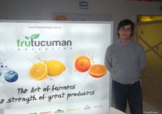 Stand de Frutcumán en el pabellón de Argentina. La empreesa de Tucumán produce y comercializa cítricos y arándanos.