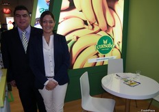 Responsables comerciales en el stand de Ecuasabor, promocionando las bananas de Ecuador.