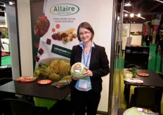 Janka Mougeot, en su stand de Salesteam Europe, agrupada con las empresas Larrere & Fils, Allaire, Soldive y Ferme de la Mote.