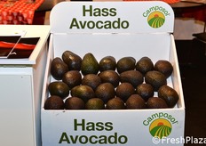 Aguacates Hass de Perú, expuestos en el stand de la empresa peruana Camposol.
