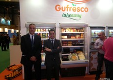 Christian Martí junto a Alberto Ramírez, Director General de Gustavo Ferrada (Gufresco), promocinando su línea de productos de IV gama. La empresa valenciana ha realizado una seria inversión en su nuevo centro de manipulación y envasado.