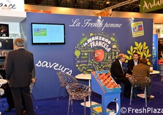 Estand de Blue Whale, empresa francesa especializada en manzanas.