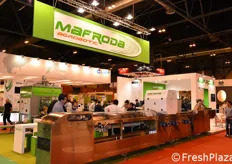 Estand de Maf Roda, fabricante y distribuidor de maquinaria de calibrado y clasificación para el sector hortofrutícola.