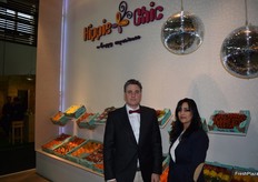 Willem van Rooij y su compañera, presentando su nueva marca Hippie Chic en el stand de Hispalco