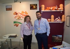 Stand de Cebollas Cifuentes, promocionando sus cebollas y ajos y presentando su nueva referencia: la calabaza butternut.