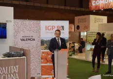 Presentación de la nueva marca Naranja de Valencia, con el presidente del proyecto Naranja de Valencia, Abel Alarcón.