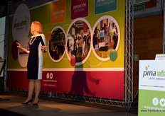 Nancy Tucker, Vicepresidenta del departamento de Global Business Development del PMA, a la palabra duranta la inauguración de la feria.