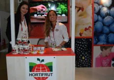 Gabriela García y Sofía Puente de Hortifrut, exportadora de frutos frescos.