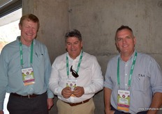 Francisco Beckdorf de Agricom, Manuel Fuentes y Jens Nuñez de Broom Logistics.