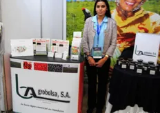 Teresa Sánchez, de Agrobolsa, una de las varias empresas hondureñas que asistieron. Se trata de una organización constituida por 89 socios de diferentes sectores, como el de la producción y el agroindustrial.