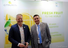 Martijn Hazeu y Osvaldo Marín, de Citrusvil, Argentina, importante en exportación de limón.