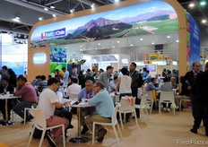 El pabellón chileno, concurrido como siempre.