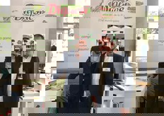 Raúl Medina y Félix Giménez, en el stand de La Linea Verde, con su marca Diquesí.