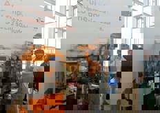 Stand de Zumex, fabricante valenciano de máquinas exprimidoras de cítricos.