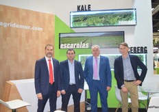 Stand de Agridemur, especialista en hortalizas de hoja y ensaladas embolsadas, con Ginés Navarro, Pedro Alderete y David Mida.