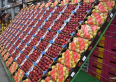 Una bonita decoración de manzanas en Sánchez.