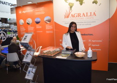 Rosario Padilla, en el stand de Agralia, expertos en agrotextiles para la protección de cultivos. 