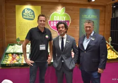 Paul van Groningen (Greenfood Iberica) con Filipe Ravazzini da Silva y Kees Rijnhout de Jaguar. Greenfood adquirió una participación minoritaria en Jaguar este verano.