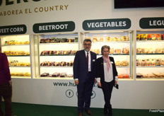 Álex Guzmán, representante de ventas en Estados Unidos y Ana Sanromualdo, directora de Comunicación de Huercasa.