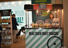 Ana Molina, de Genuine Coconut, que sorprendió a los visitantes con sus nuevas frutas deshidratadas, jackfruit y banana, y sus chunks de coco con nuevos sabores y formatos