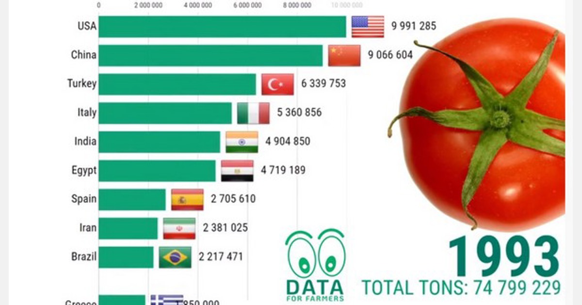 Los 10 principales países productores de tomate
