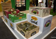 Melones y sandías con sus distintas marcas en el stand de Peris.